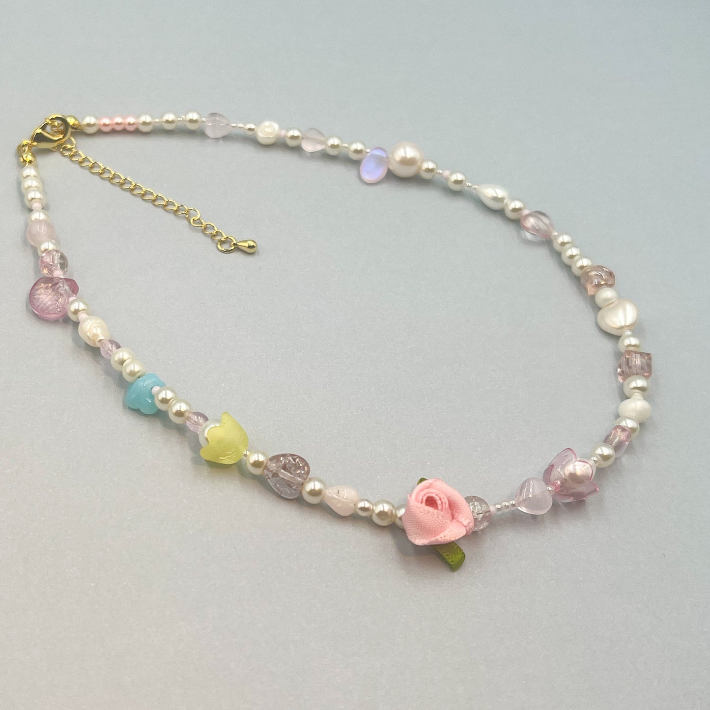 Pink Flower Garden Choker