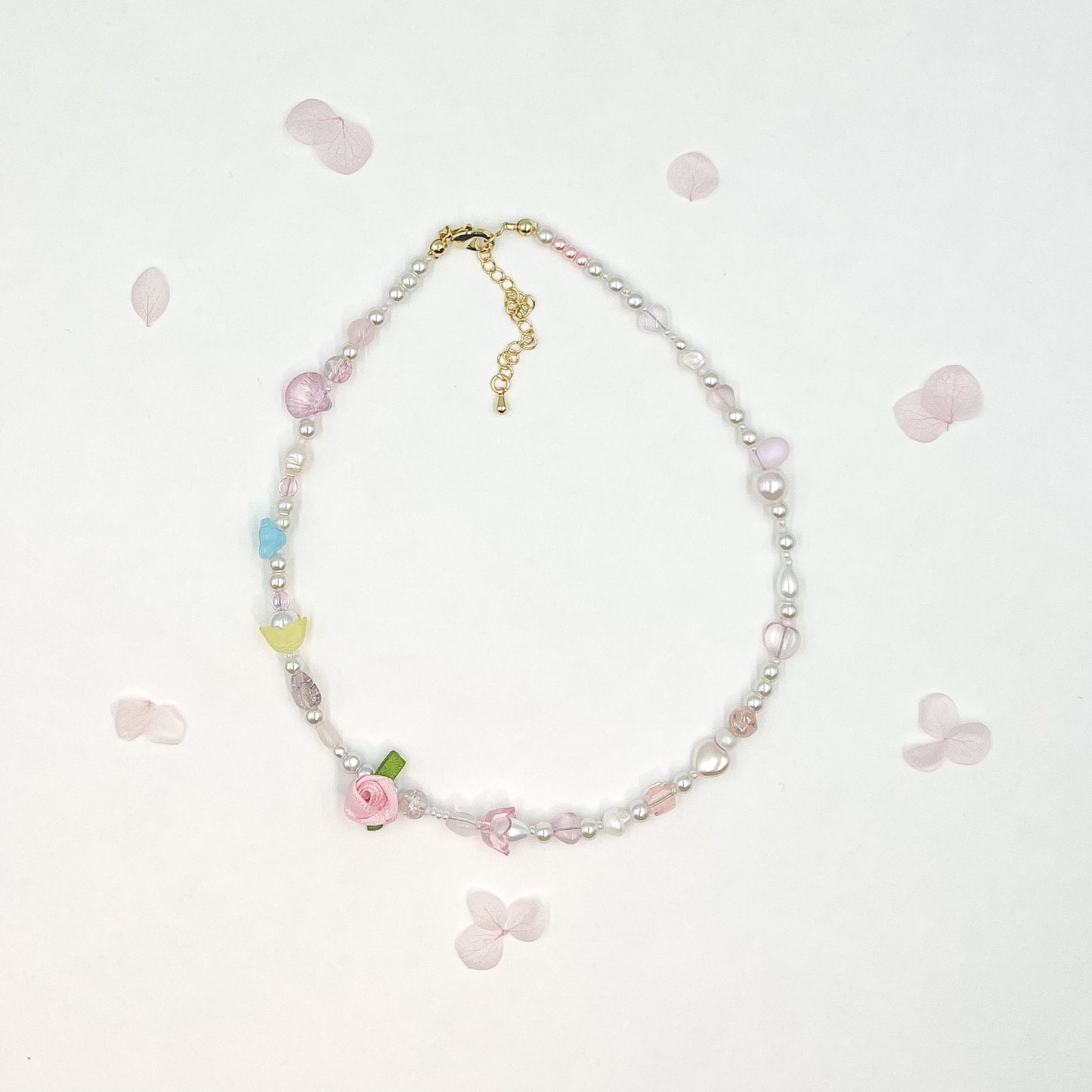 Pink Flower Garden Choker