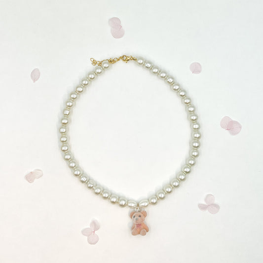 Soft Teddy the Bear Pearl Choker