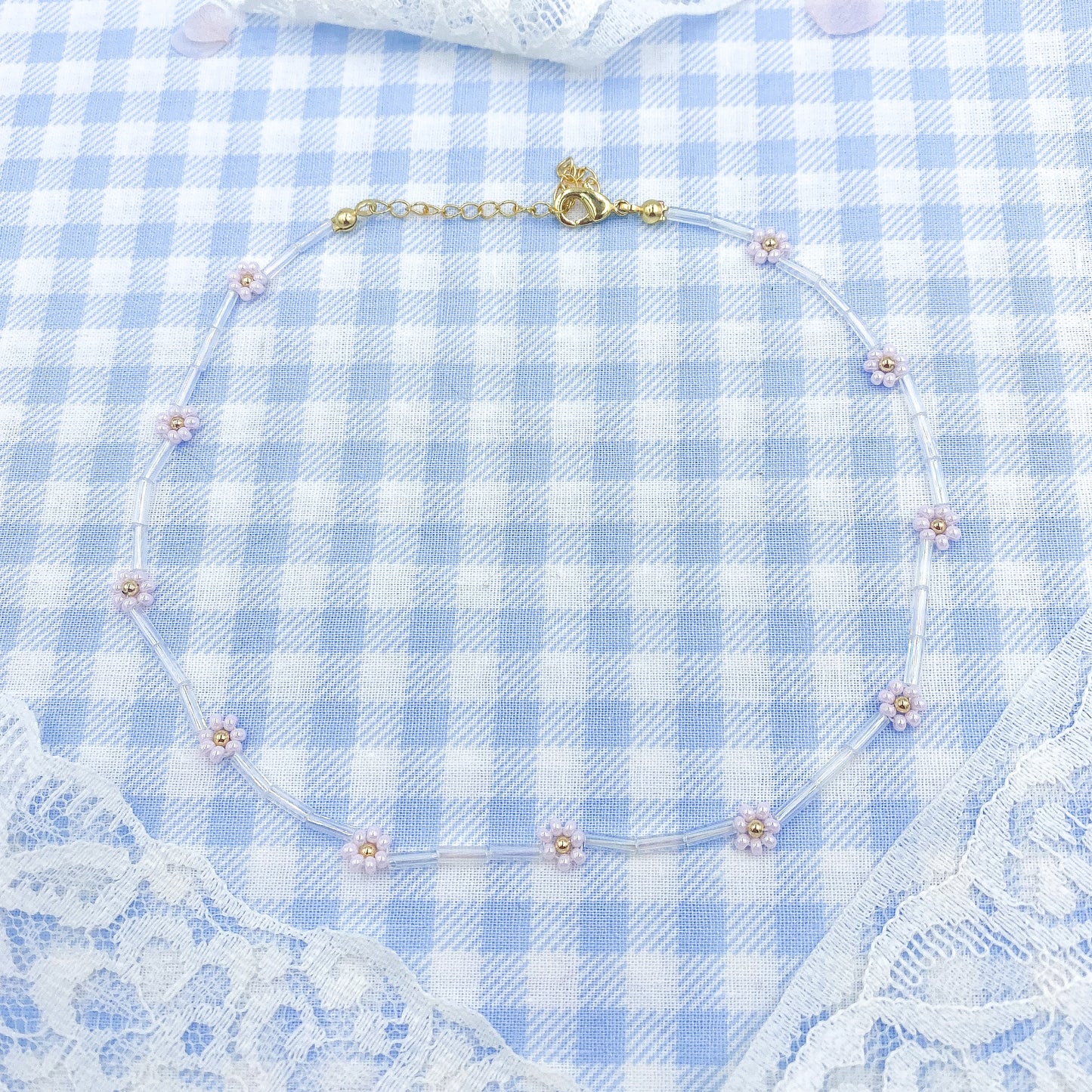 Light Pink Gold Plated Daisy Chain