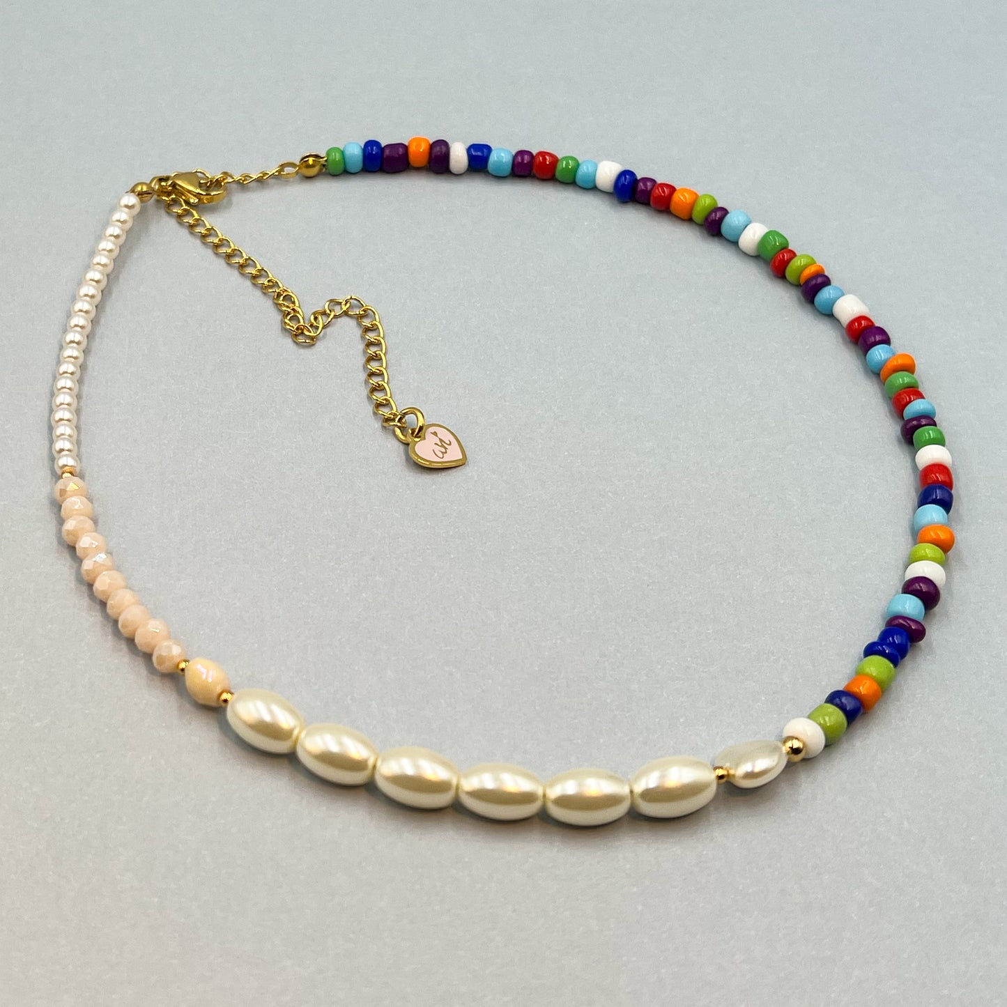 Half Pearl Half MultiColor Seed Beads