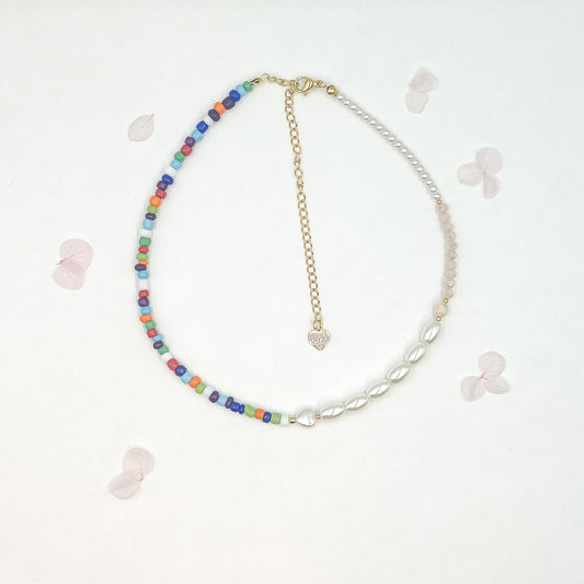 Half Pearl Half MultiColor Seed Beads