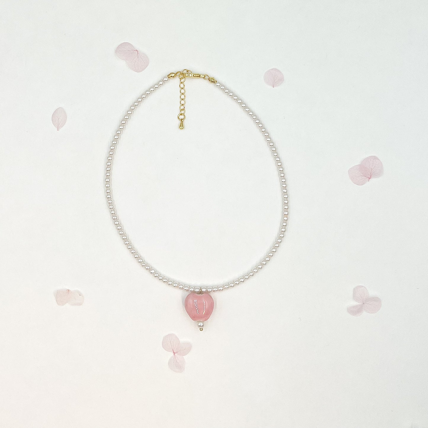 Sweet Pink Heart Choker