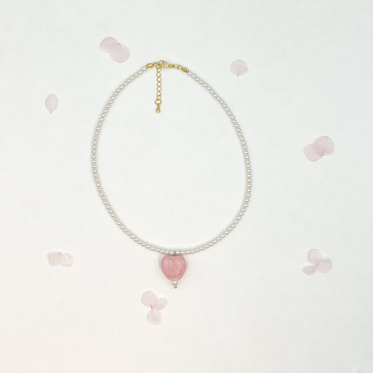 Sweet Pink Heart Choker